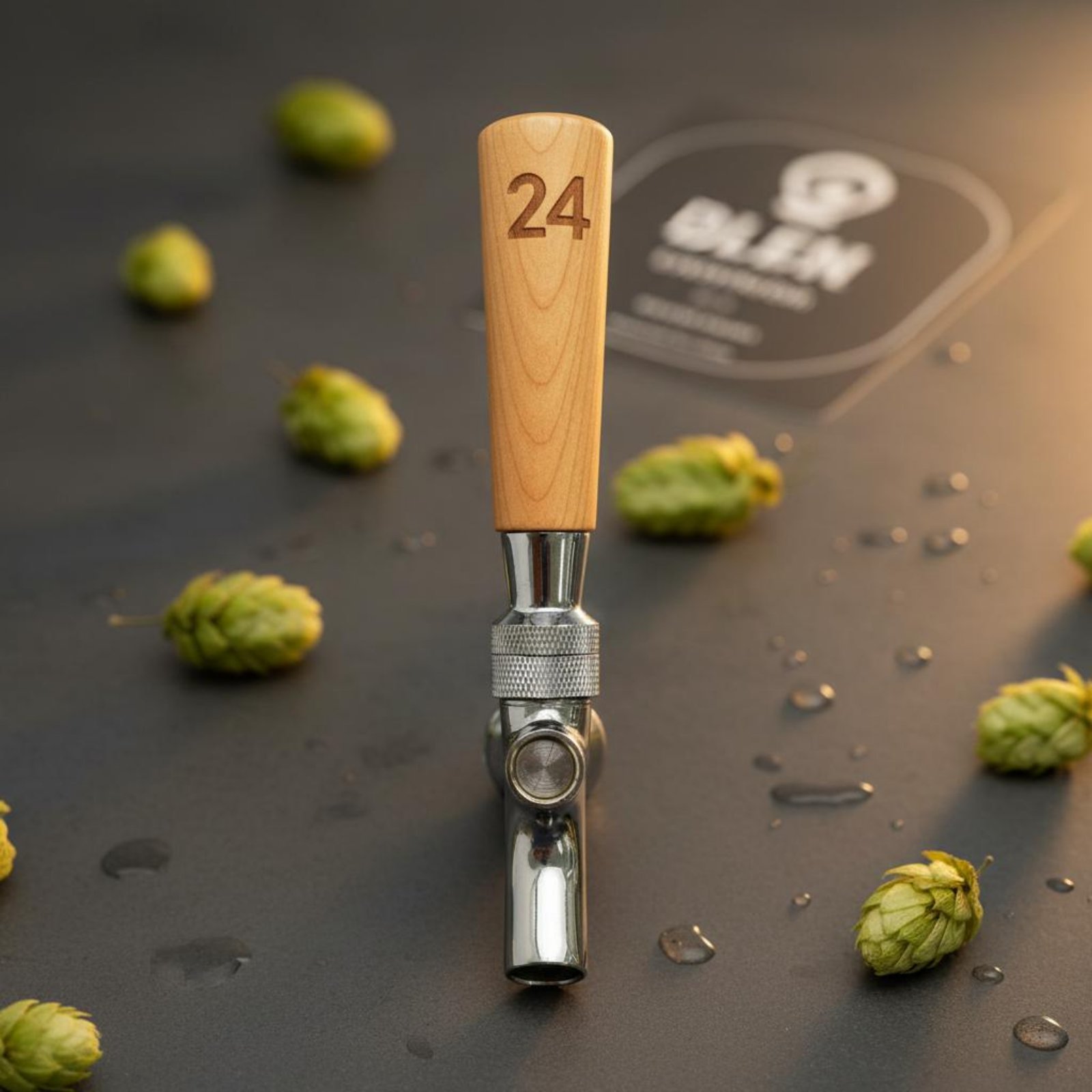 Wine Beer Usa - Korte houten biertapgreep van massief hout,